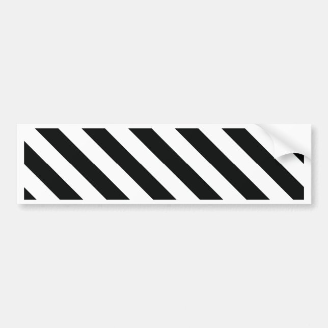 Black and White Geometric Line Pattern Bumper Sticker (Front)