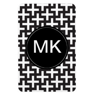 Black and White Geometric Magnet