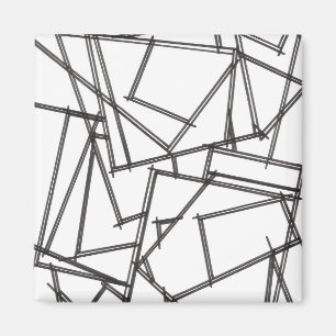 Black And White Geometric Magnet