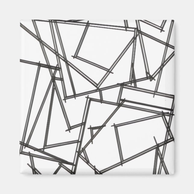 Black And White Geometric Magnet (Front)