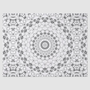 Black and White Geometric Mandala Pattern Tissue Paper