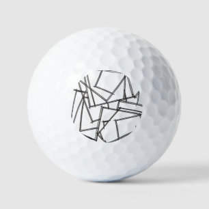 Black And White Geometric-Modern Minimalist Golf Balls