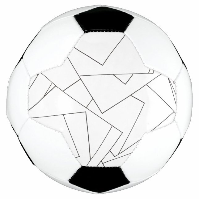 Black and White Geometric-Modern Minimalist Soccer Ball (Front)