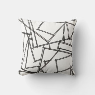 Black And White Geometric-Modern Minimalist Throw Pillow