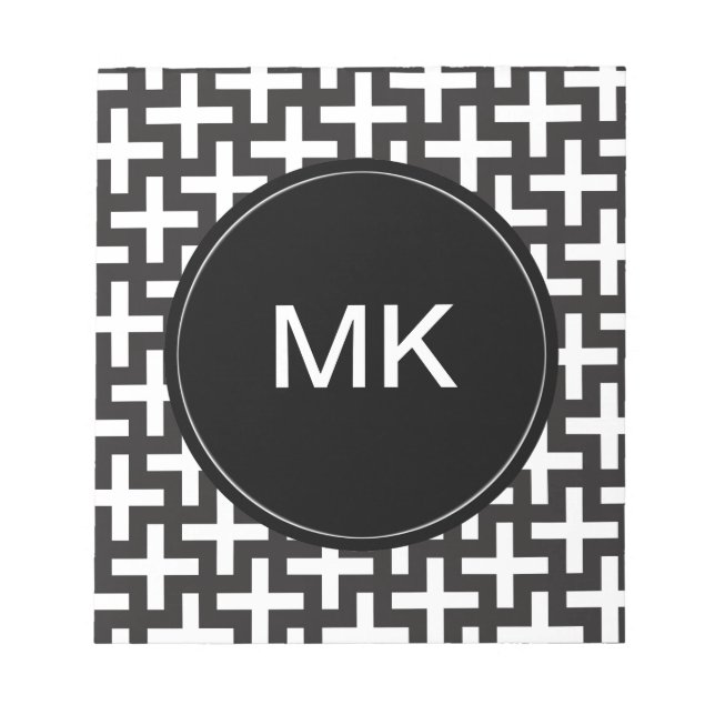 Black and White Geometric Notepad (Front)