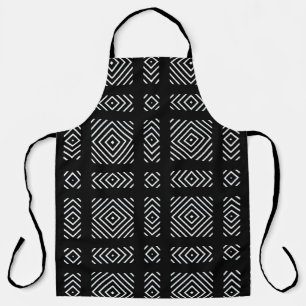 Black and white geometric pattern Ama Apron