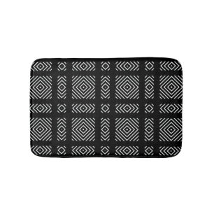 Black and white geometric pattern Ama Bath Mat