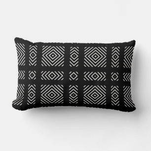 Black and white geometric pattern Ama Lumbar Pillow