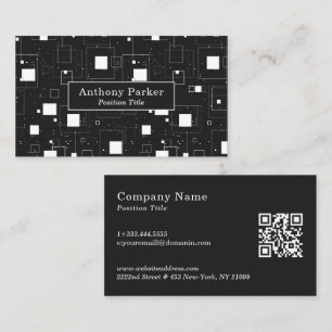 Black and White Geometric Pattern   Business Card