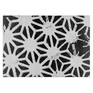 Black and white geometric pattern cutting board