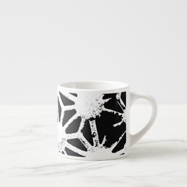 Black and white geometric pattern espresso cup (Right)