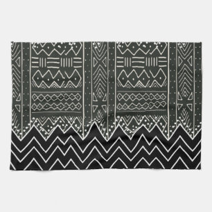 Black and White Geometric Pattern Kitchen Towel