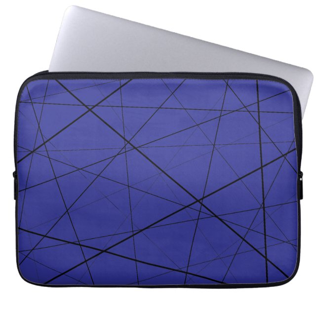 Black and white geometric pattern laptop sleeve (Front)