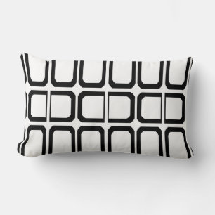 Black and White Geometric Pattern Lumbar Pillow
