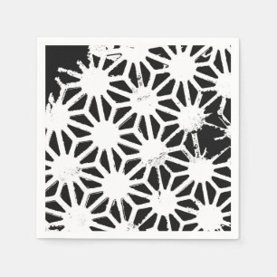 Black and white geometric pattern napkin