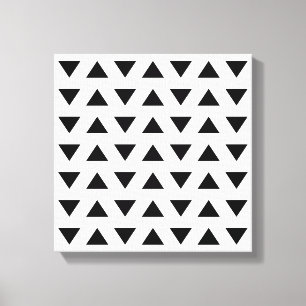 Black and White Geometric Pattern of Triangles. Canvas Print