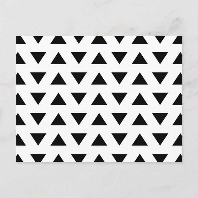 Black and White Geometric Pattern of Triangles. Postcard (Front)