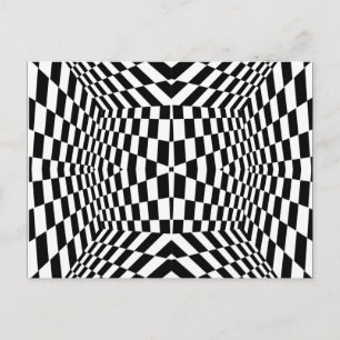 Black and White Geometric Pattern Postcard