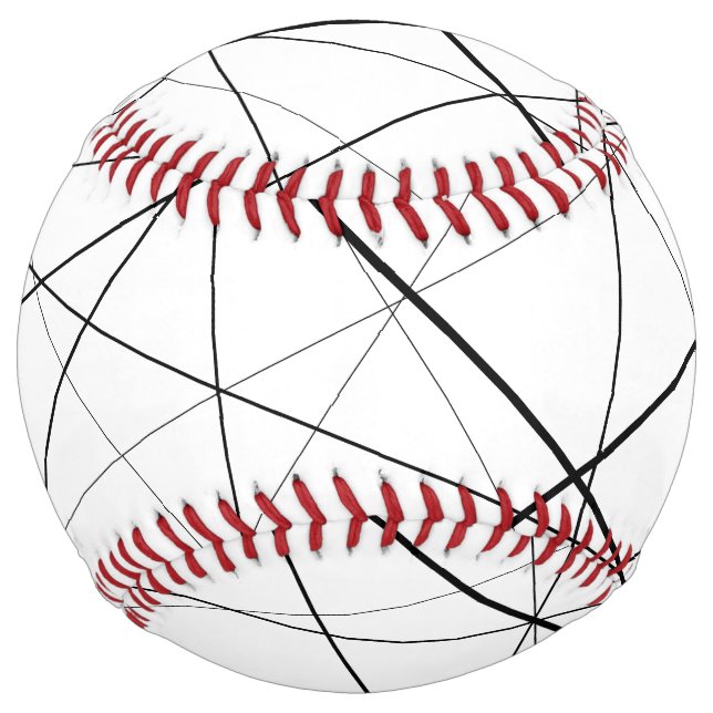 Black and white geometric pattern softball (Front)