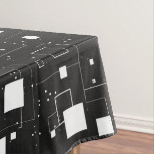 Black and White Geometric Pattern Tablecloth