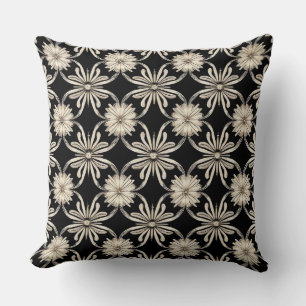 Black and white geometric pattern throw pillow