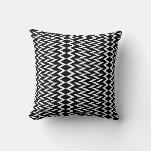 Black and White Geometric Pattern Throw Pillow