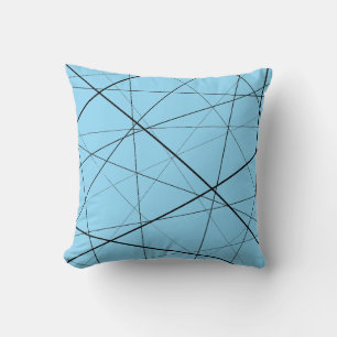 Black and white geometric pattern throw pillow