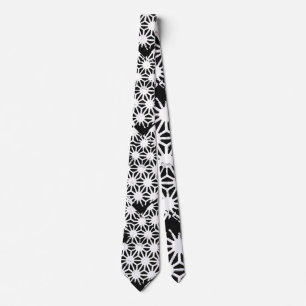 Black and white geometric pattern tie
