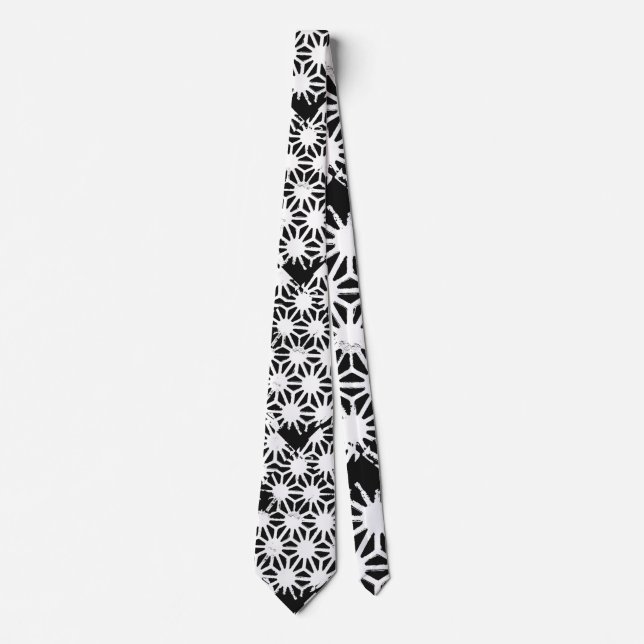 Black and white geometric pattern tie (Front)