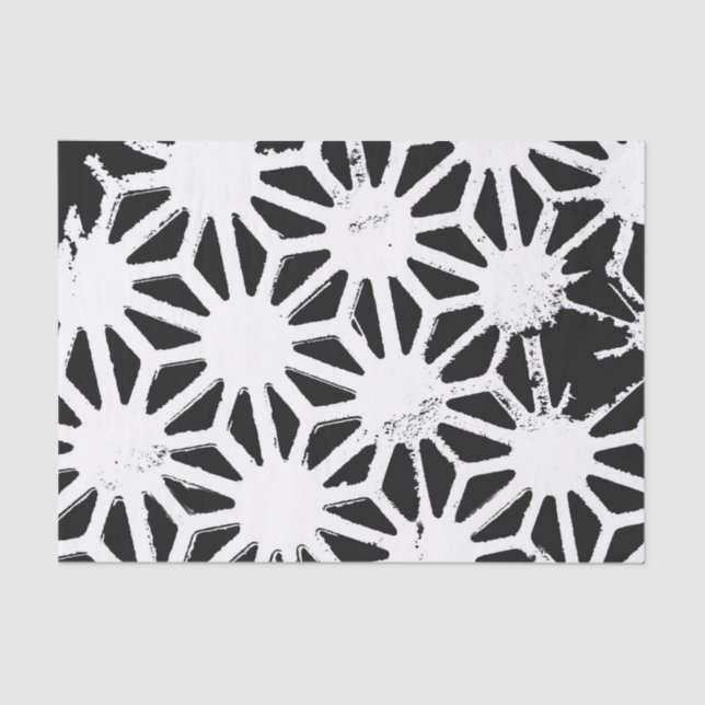 Black and white geometric pattern tissue paper (Front)