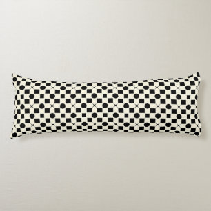 Black and White Geometric Pattern with Circles Body Pillow