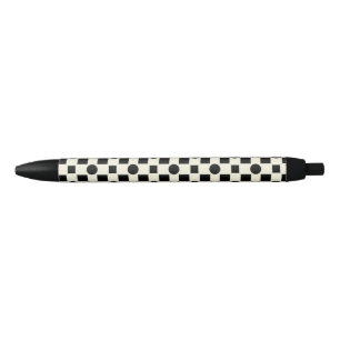 Black and White Geometric Pattern with Circles Ink Pen