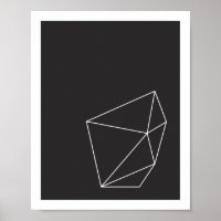 Black and White Geometric Shape Poster 2