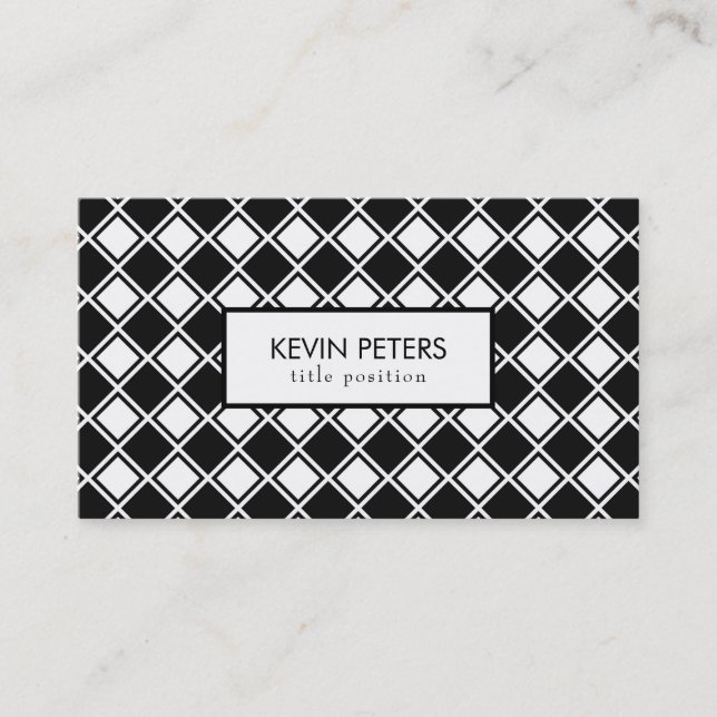 Black And White Geometric Shapes Business Card (Front)