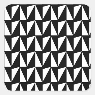 Black and White Geometric Square Sticker