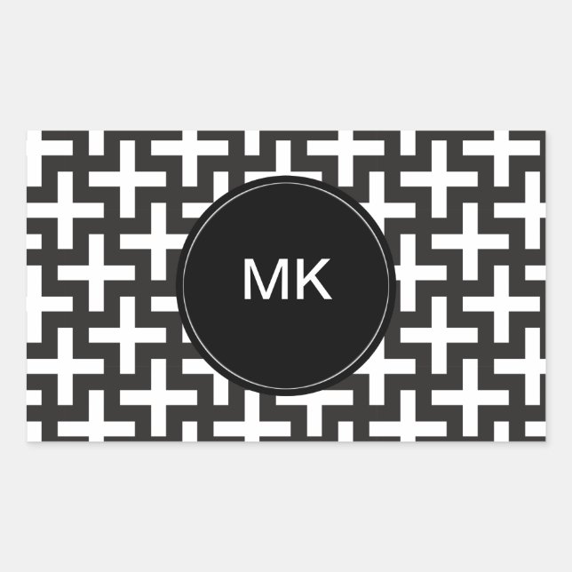 Black and White Geometric Sticker (Front)