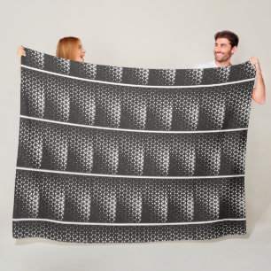 Black and White Geometric Triangle Pattern Blanket