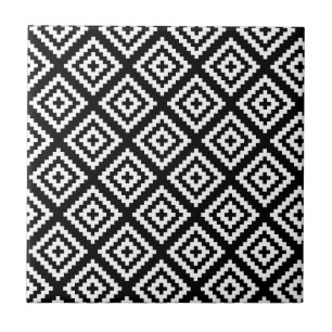 Black and White Geometrical Tribal Pattern Tile