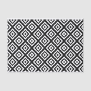 Black and White Geometrical Tribal Pattern Tissue Paper