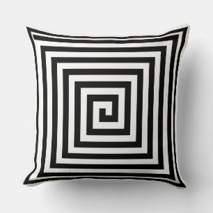 Black and White Geometrics Solid Reverse Throw Pillow