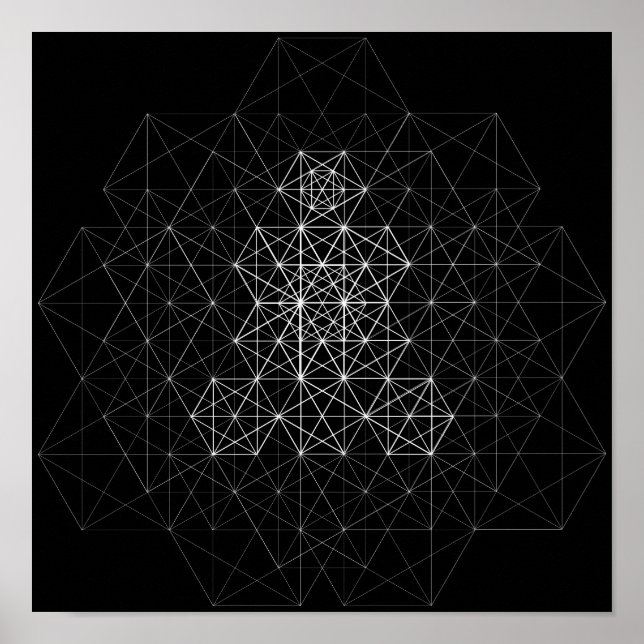 Black and White Geometry Abstract Pattern Poster (Front)