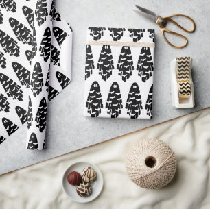 Black and White Ghost Wrapping Paper