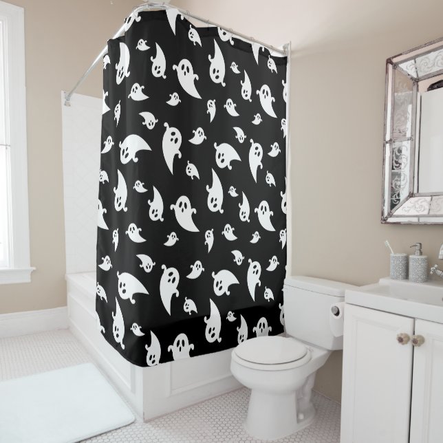Black And White Ghosts Pattern Cute Halloween (In Situ)