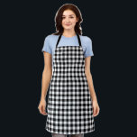 Black And White Gingham Buffalo Plaid Apron<br><div class="desc">Personalized apron with a rustic vintage gingham print in black and white. The old fashioned traditional classic buffalo check aprons make a great gift for mom, grandmother and all cooking enthusiasts for the holiday season.</div>