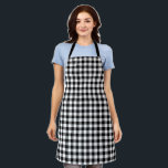 Black And White Gingham Buffalo Plaid Apron<br><div class="desc">Personalized apron with a rustic vintage gingham print in black and white. The old fashioned traditional classic buffalo check aprons make a great gift for mom, grandmother and all cooking enthusiasts for the holiday season.</div>