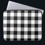 Black and White Gingham Pattern Laptop Sleeve<br><div class="desc">Black, white, and grey squares form a bold, checked plaid. The black and white gingham pattern was created from scratch. The white is transparent, so you can change it if you like. Just click the "Customize it" button, then select a “Printed Background Colour” in the sidebar. When you're done, click...</div>