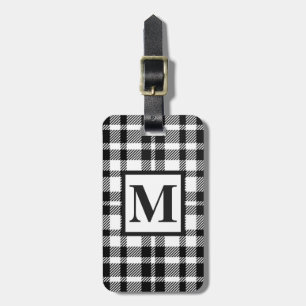 Black and White Gingham Pattern Luggage Tag