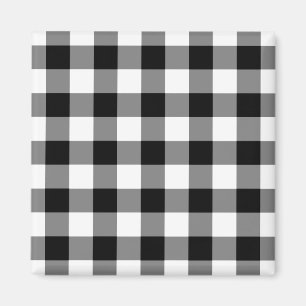 Black and White Gingham Pattern Magnet