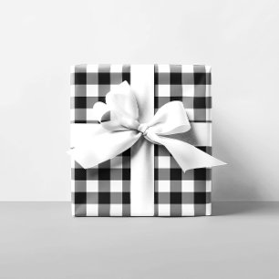Black and White Gingham Pattern Wrapping Paper