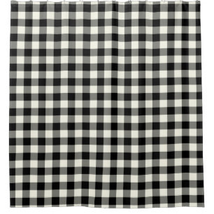 Black and White Gingham Shower Curtains